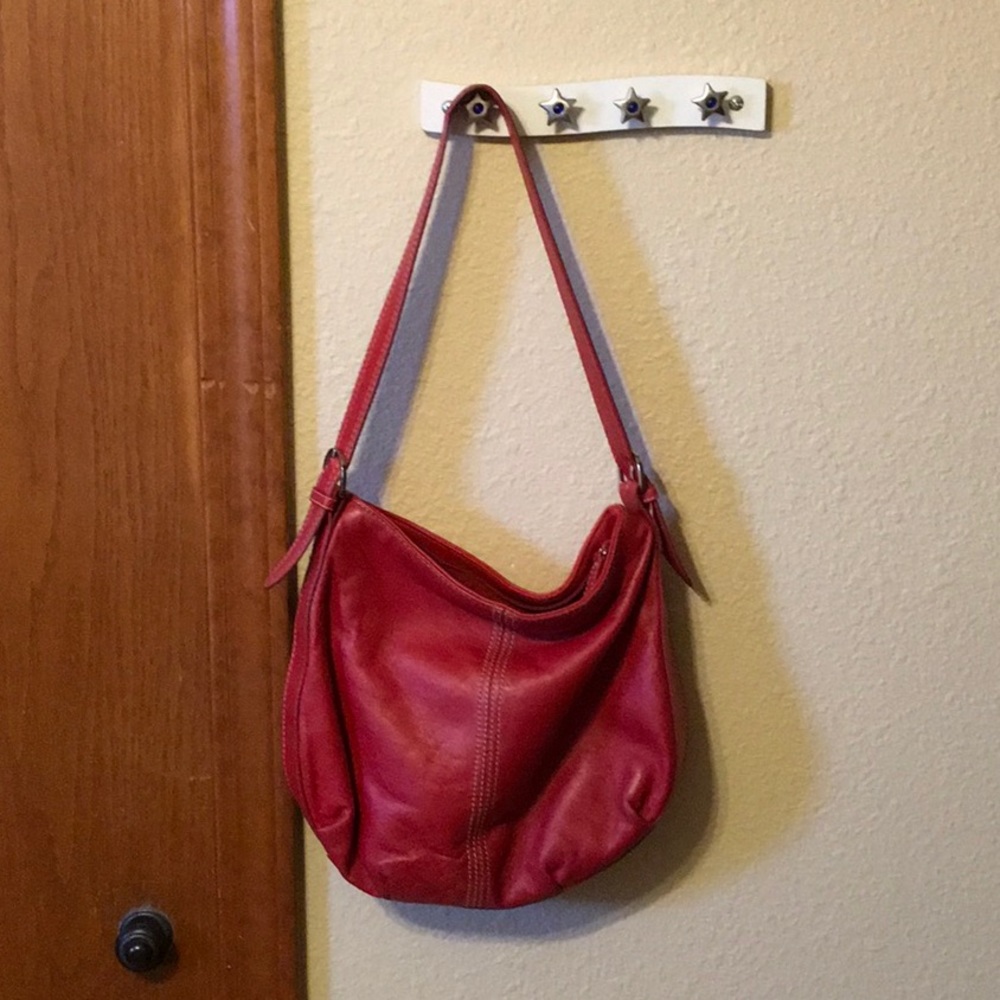 Red leather bag
